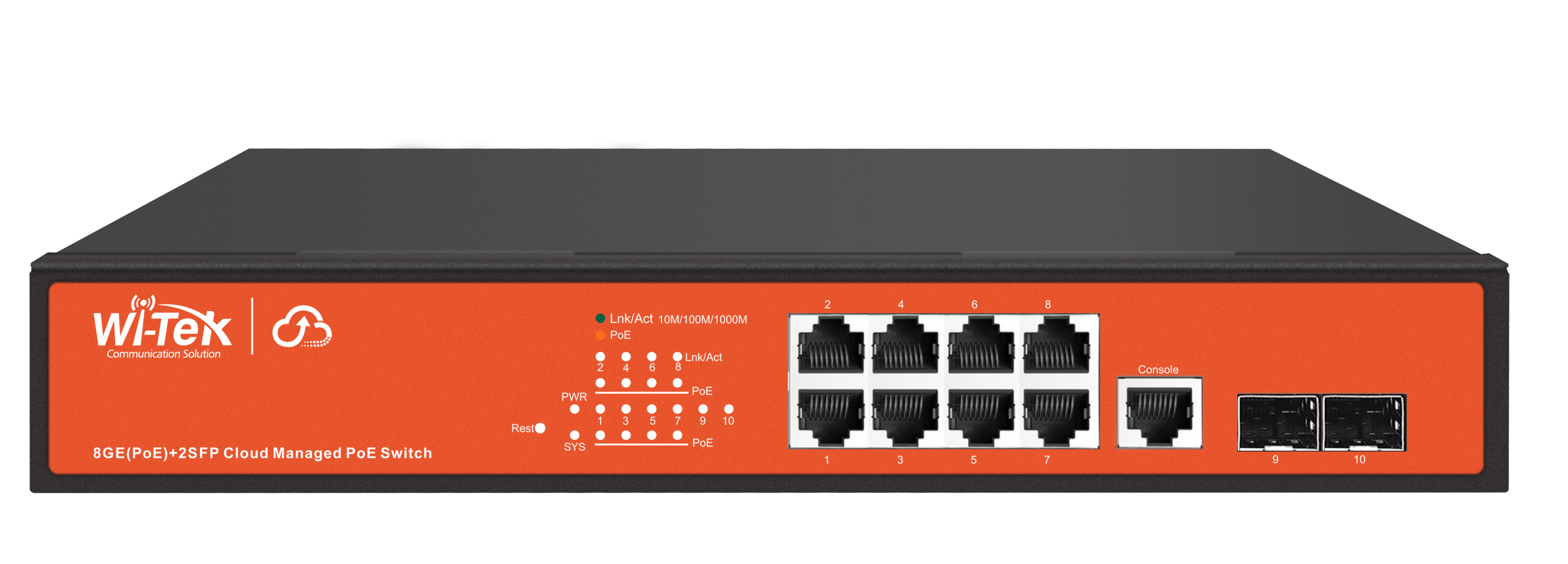 Wi-Tek | Switch 8 Ports Poe Gigabit 2 SFP L2 Managed With
