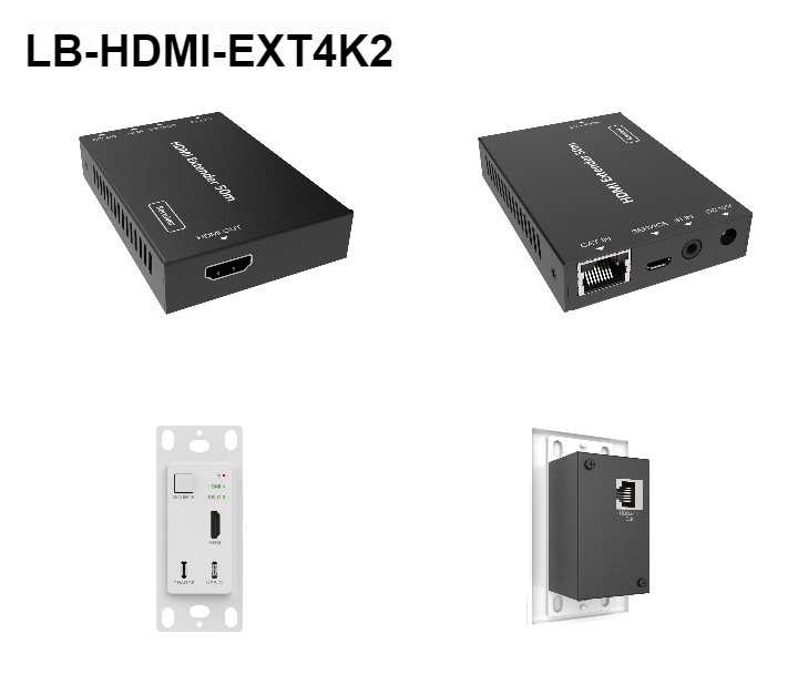 LIONBEAM | HDMI &amp; USB C Wall
Plate POC Extender Over Cat
5/6 4K@60 Up to 115FT 4K@24 Up
To 164FT