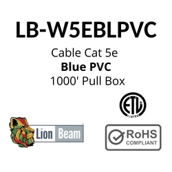 LIONBEAM - Cable Cat 5e CMR Blue 1000' Pull Box