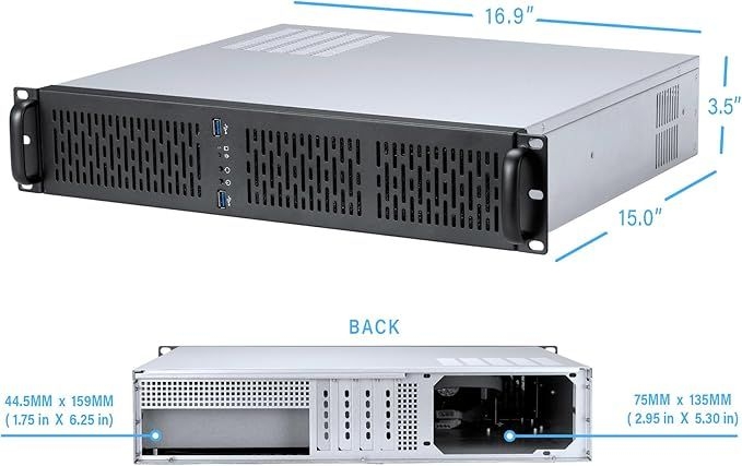 LIONBEAM - Economy CCTV SERVER NVR RACKMOUNT 50 Cameras 2U 2 HDD BAYS