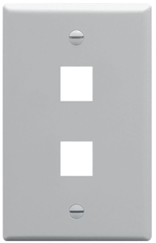 ICC - FACEPLATE, CLASSIC, 2 PORT, 1G GRAY