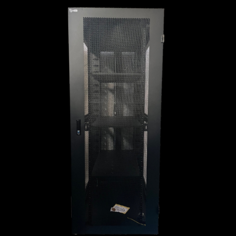 Lionbeam - Cabinet 42U Cage Nut W/Front/Back Mesh Doors 31.5"Wide X 47"Deep 8 Fans 3 Trays 2 Vertical Cable Management Packed On A Crate