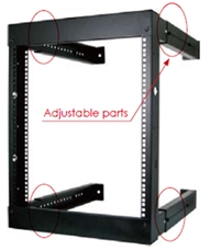 LIONBEAM - Open Frame 6U Fixed Wall Rack With Adjsutable Depth 18-30"