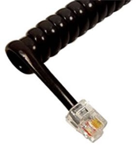 GOCABLES - 4 COND HANDSET CORD 6' BLACK