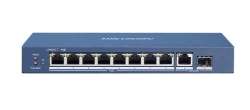 HIKVISION - Switch 8 Port Gigabit PoE, 1 Uplink,1SFP 110W L2 Unmanaged