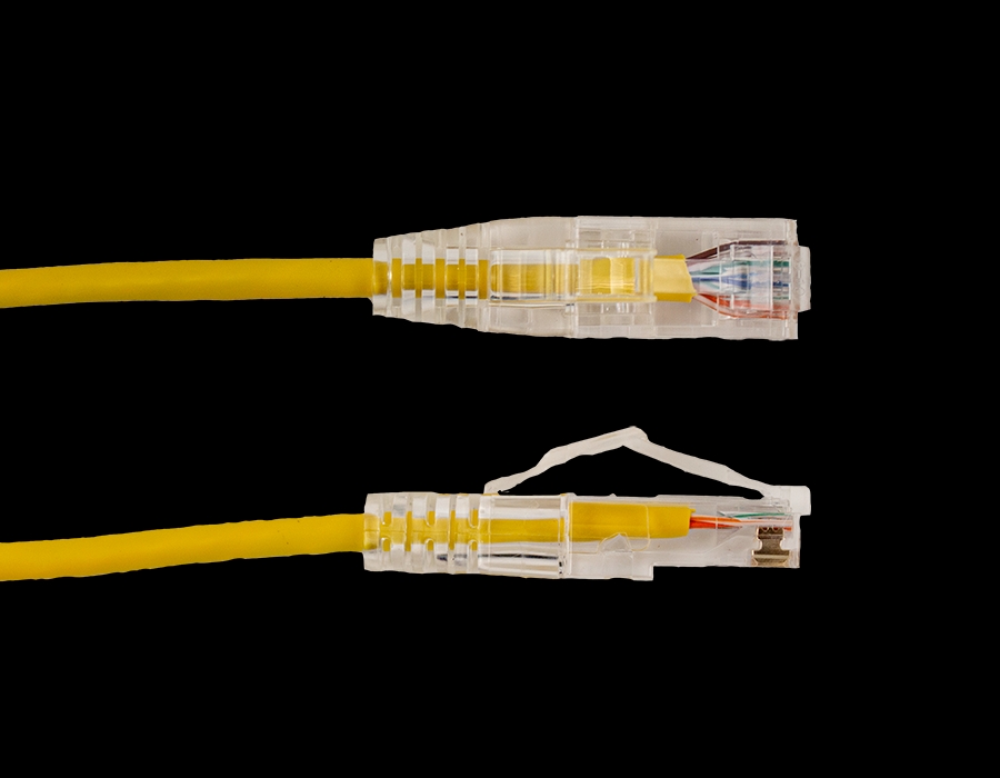 Vertical Cable - Patch Cord CAT 6A Slim Boot 1' Yellow