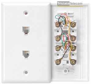 Jack With 2 6 Position 4 Conductor White