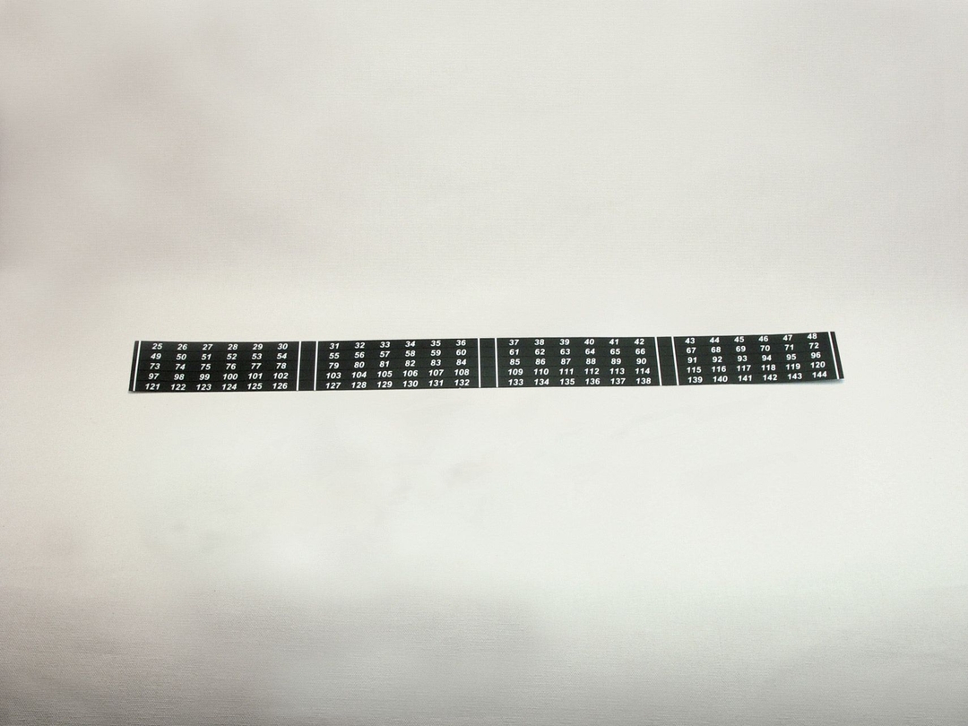 NUMBERING STRIPS, PATCH PANEL 145 - 264