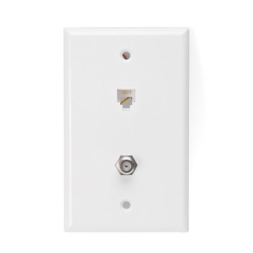 Leviton - Jack Tel 6P4C/CATV White