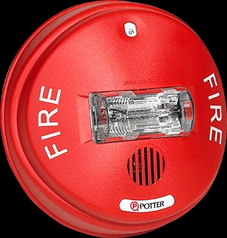 POTTER - Horn/Strobe Ceiling Mount Red Selectable Candela