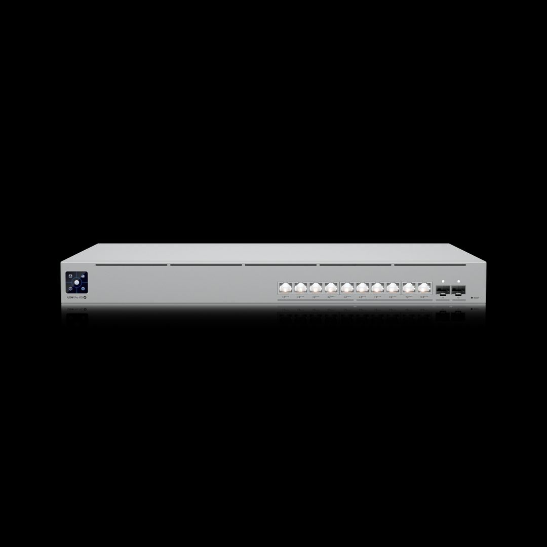 Ubiquiti - 1U, professional-grade 10-port, Layer 3 EtherlightingT PoE+++ switch with (10) 10 GbE and (2) 10G SFP+ ports.