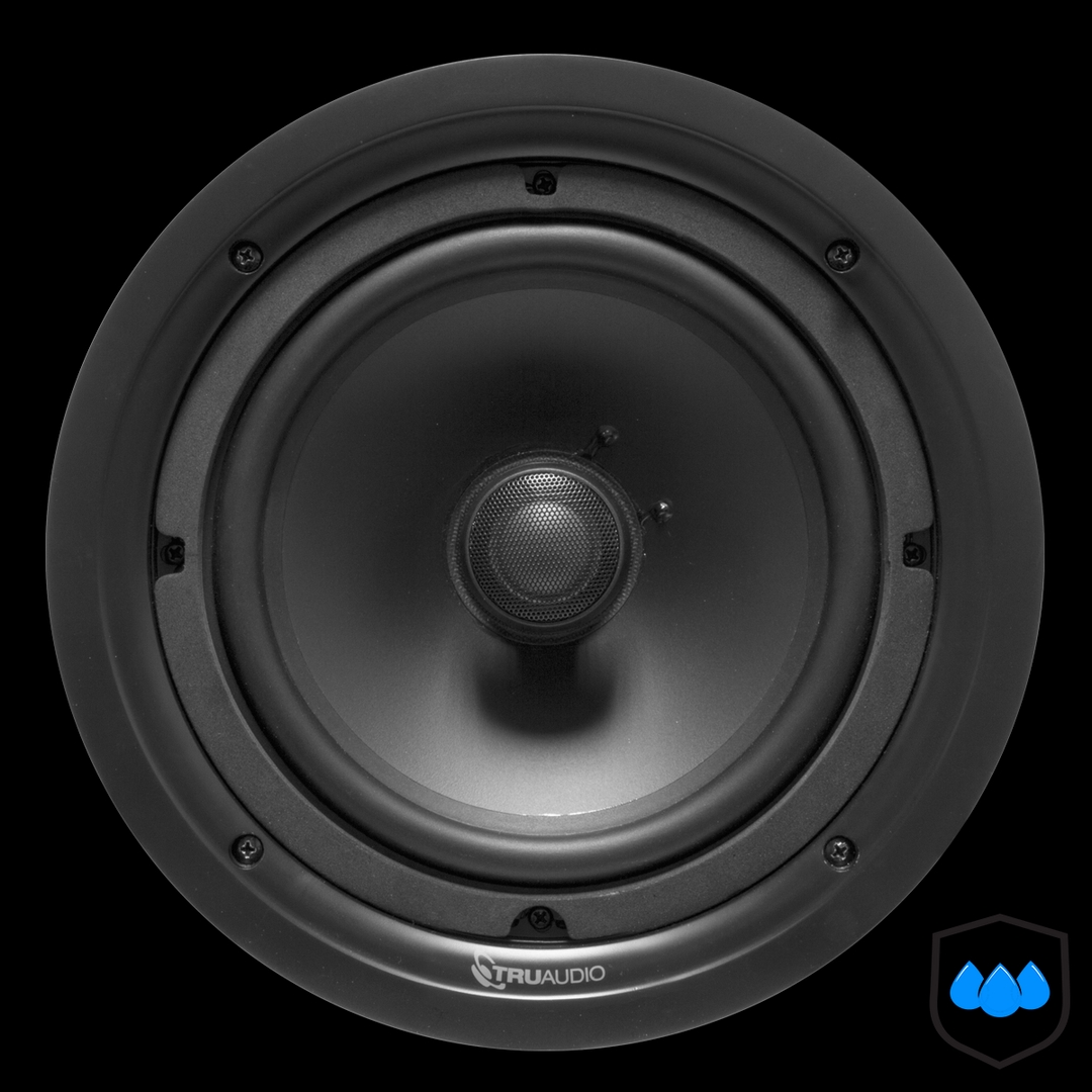 True Audio - Weatherproof PhantomT Series,2-way in-ceiling speaker, 6.5" injected poly woofer, 1" silk dome swivel tweeter, 5-90 watts, 8O. Sold each.