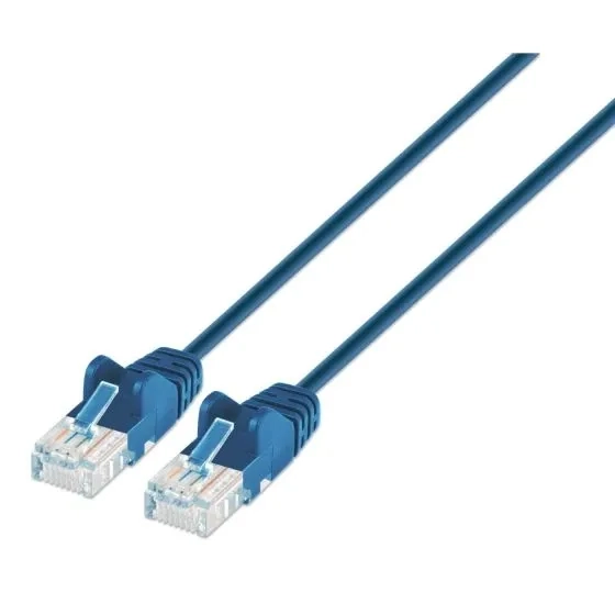 INTELLINET - Cat6 U/UTP Slim Network Patch Cable 10FT Blue