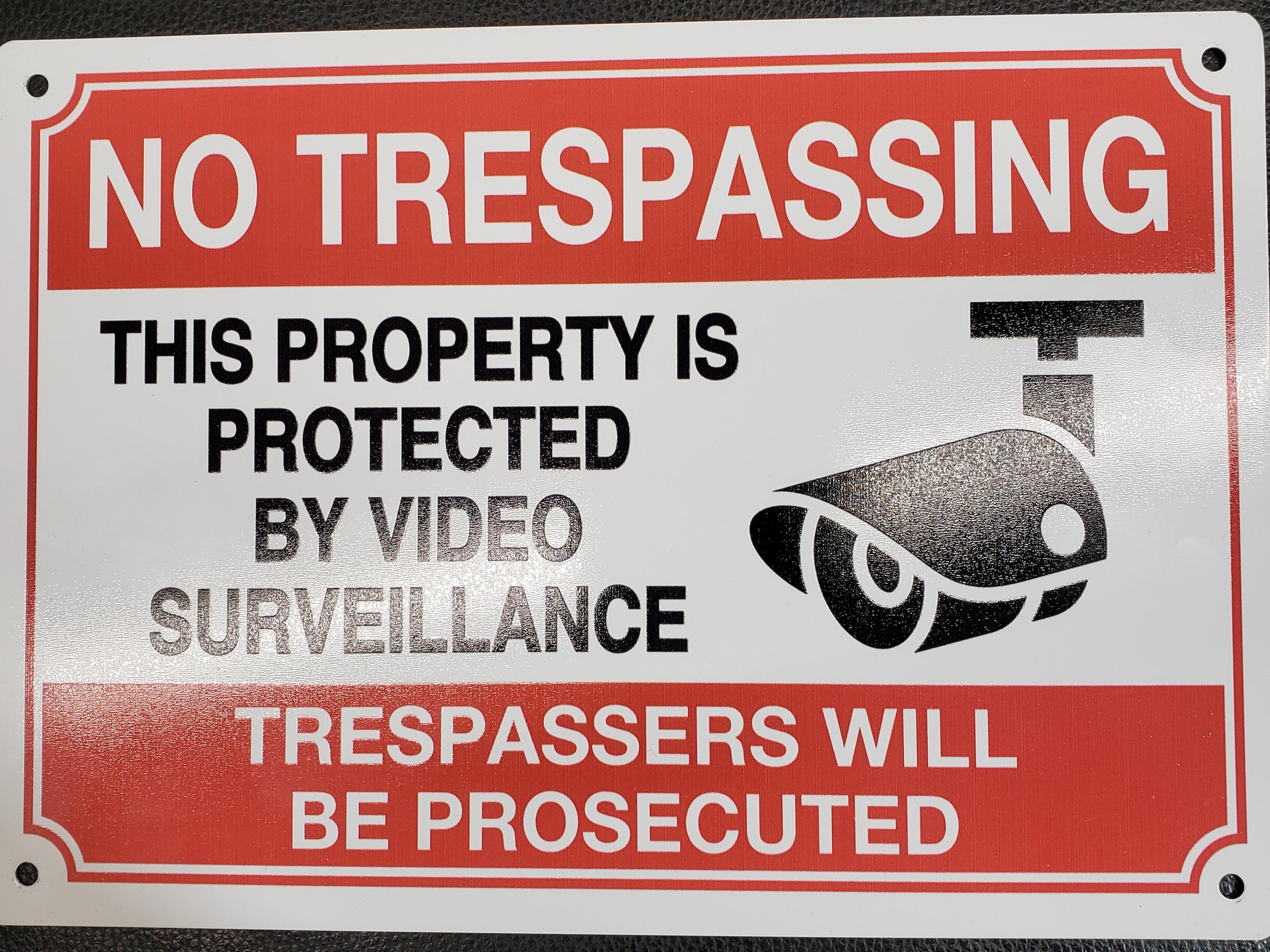TRISTATE - Sign 24 HR VIDEO SURVEILLANCE 7" x 10" No Tresspassing
