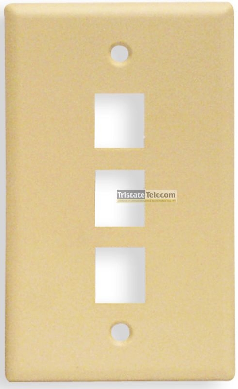 ICC - FACEPLATE, CLASSIC, 3 PORT, 1G ALMOND
