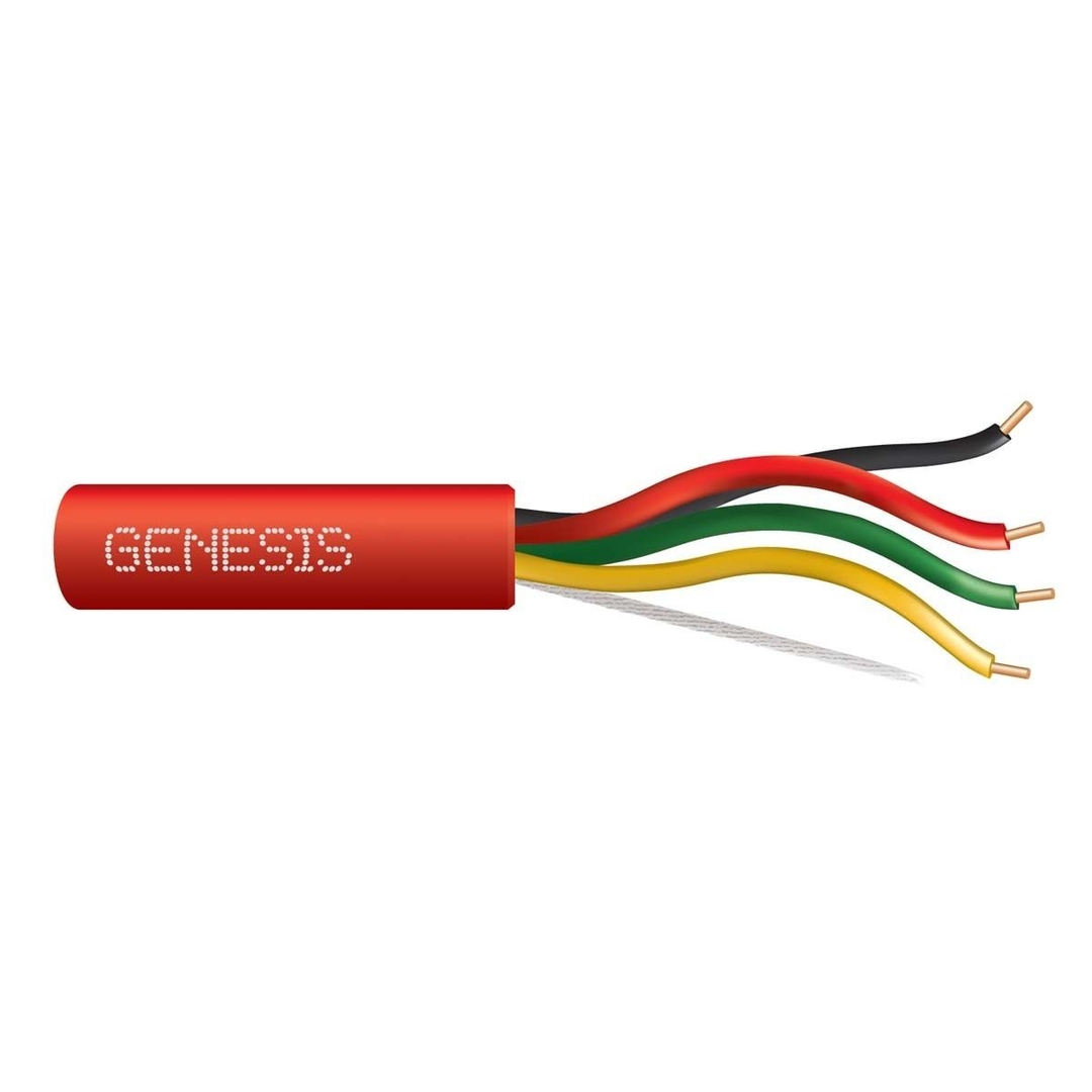 GENESIS CABLE - Cable 18/4 SOL FPLR 1000' Red Reel