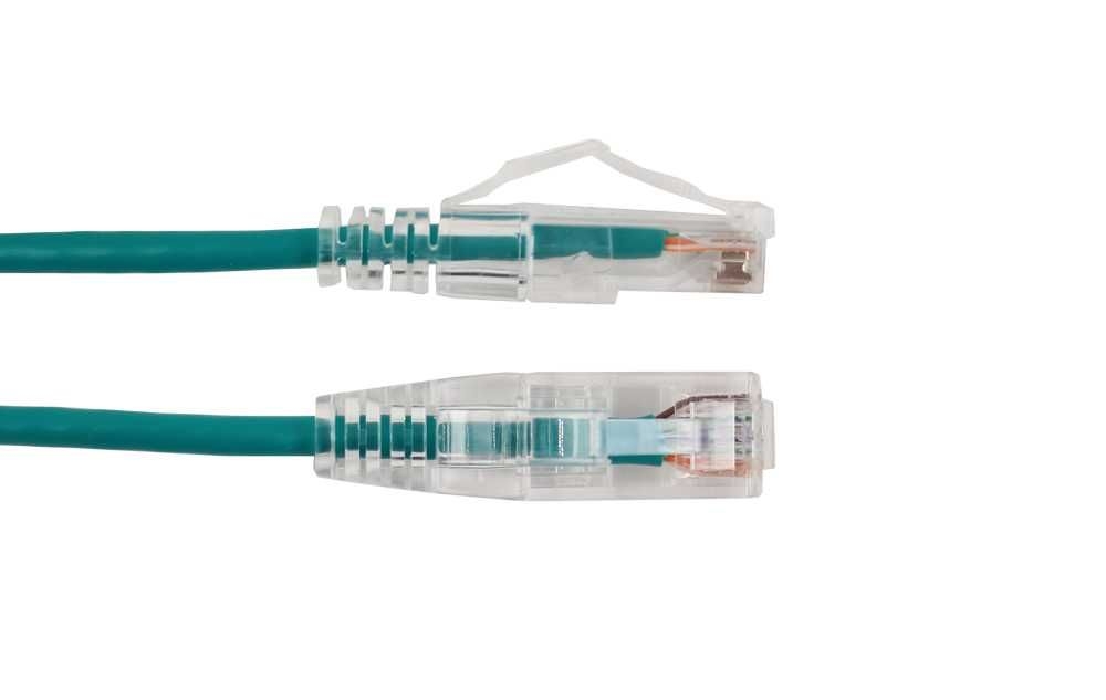 LIONBEAM - Slim Patch Cord CAT6A 0.5FT Green 10 Pack