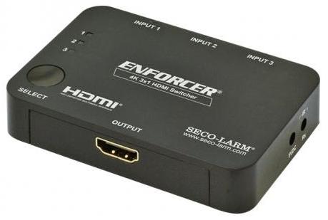 Seco Larm - HDMI Switch 3X1 W/Remote & IR Control 4K