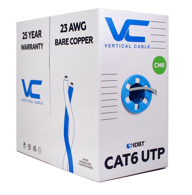 Vertical Cable - Cable Cat 6 4PR 1000' Gray Pull Box