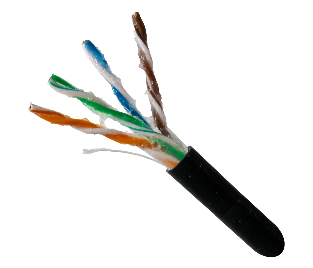 Vertical Cable - Cat 5E 1000' Box Black UV Outdoor DB