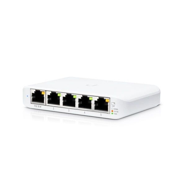 Ubiquiti - Switch Flex Mini 1 GbE PoE Input, 4 GbE Ports Power By PoE Or USB Adapter