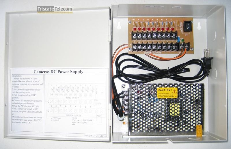 TRISTATE - Power Supply 12VDC 10 Amp 9 CH PTC Fuse