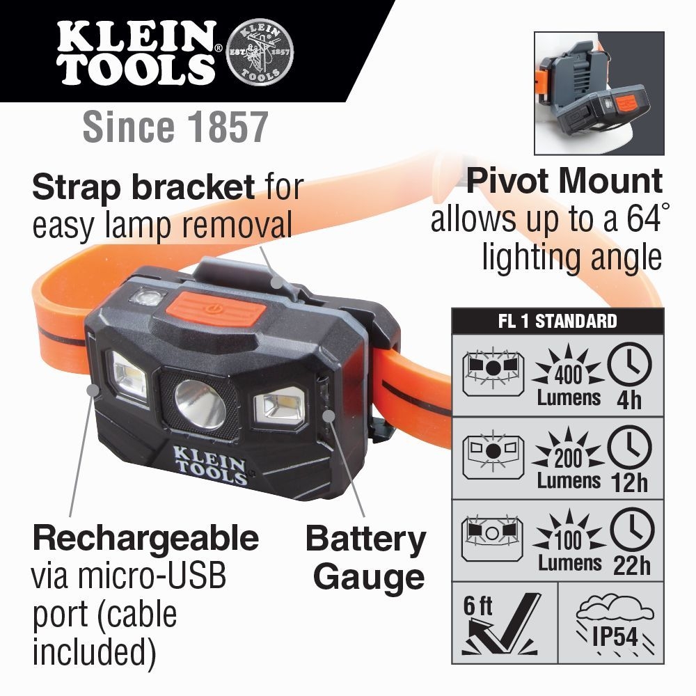 Klein Tools - Flashlight Headlamp Rechargabl