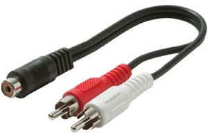 STEREN - Y Cable RCA Female/ 2 RCA Male 6"