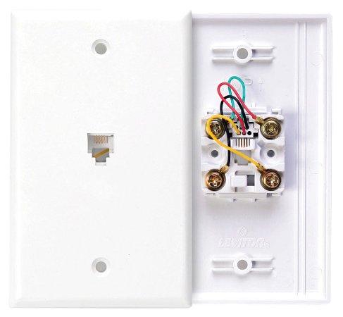 Leviton - Jack Wall Plate W/1 6P4C Jack White