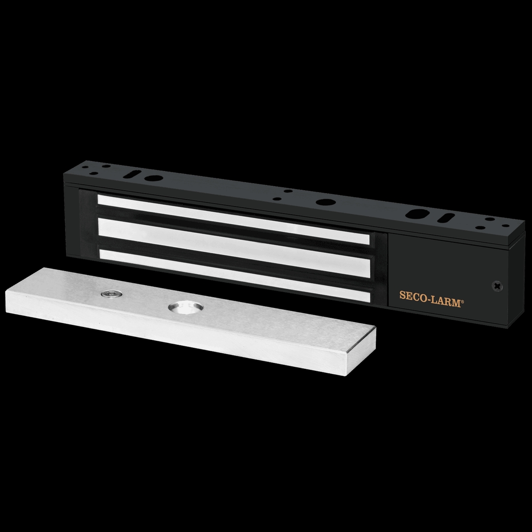 Seco Larm - Black Single-door MAG Lock with 600-lb Bond Sensor & LED. UL listed.