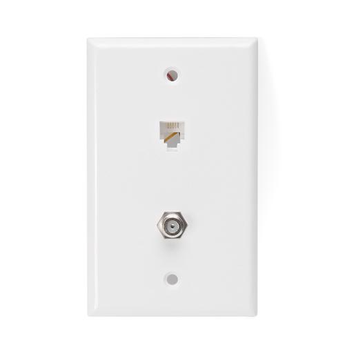 Leviton - Jack Tel 6P4C/CATV White