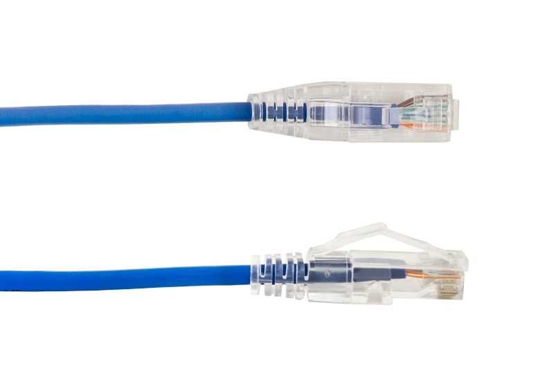 Vertical Cable - Patch Cord CAT 6A Slim Boot 1' Blue