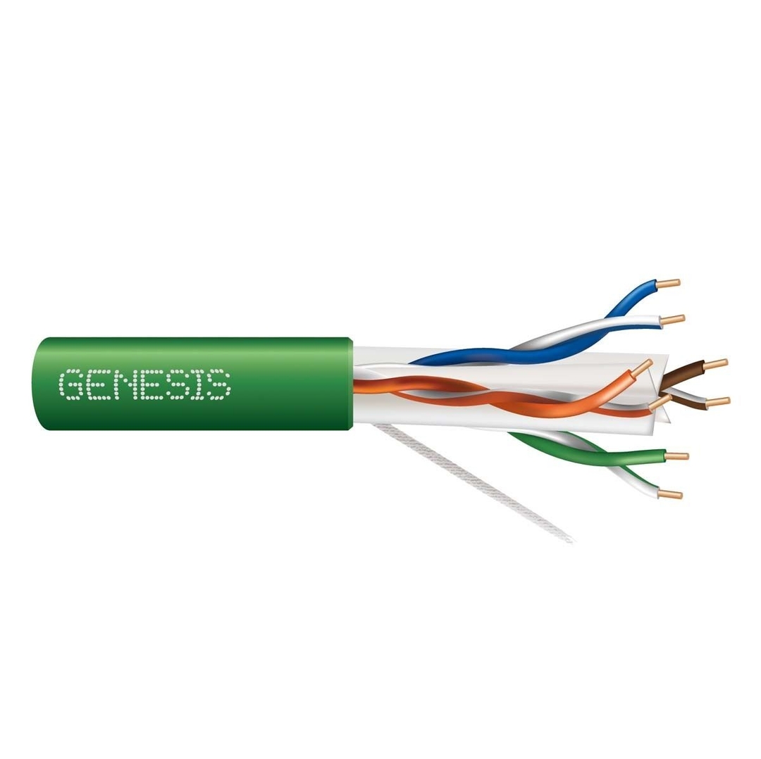 GENESIS CABLE - Cable Cat 6+ 4 PR 1000' CMP Green