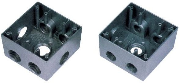 UMI - Weatherproof 2 Gang Box 7 3/4" Holes GY