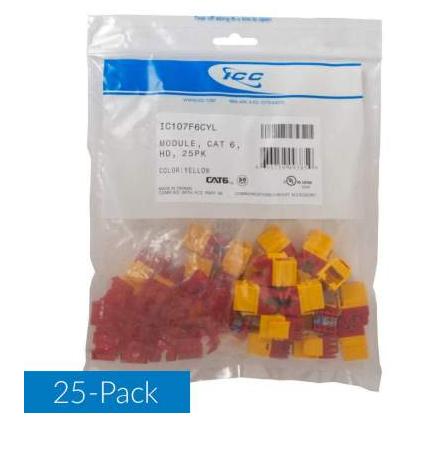 ICC - INSERT CAT 6 YELLOW HD 25 PACK