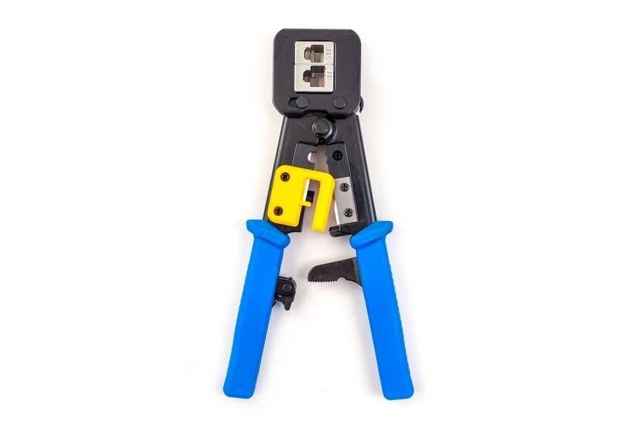 Vertical Cable - RJ45 Crimp Tool Feed Through With Cutting-Stripping Blade