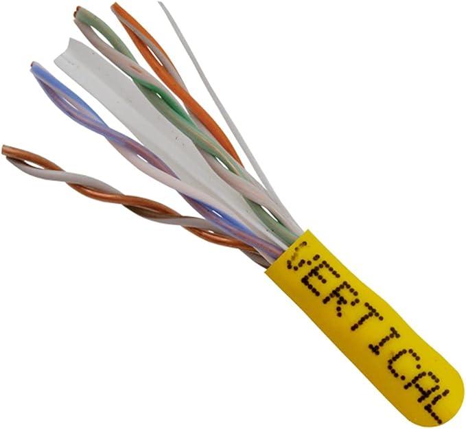 Vertical Cable - Cable Cat 6 4 Pair 1000' PVC Yellow Pull Box 550 MHz