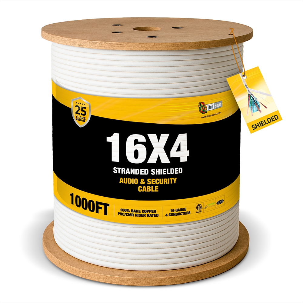 Lionbeam-Cable 16/4 STR OAS CMR White 1000FT Reel