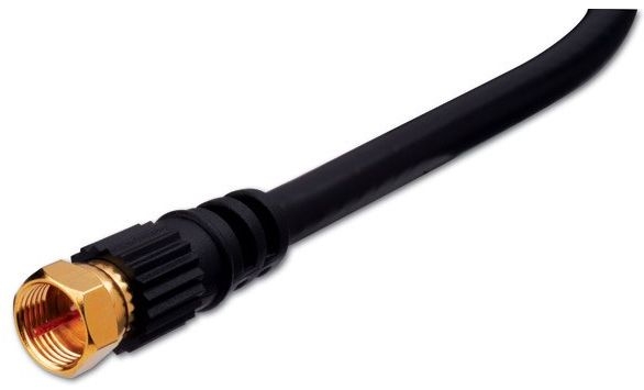 Vanco - Patch Cord CATV F-F Plug Black 3'