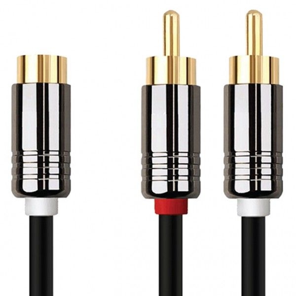 CALRAD - Y Cable 1 RCA Female - 2 RCA Male