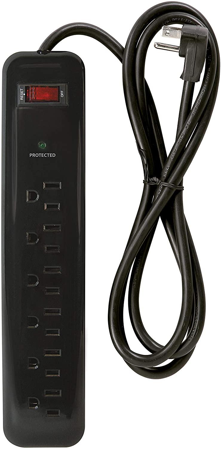 Prime Wire & CAble - POWER STRIP/Surge Protector 6 OUTLET W/4FT Cord