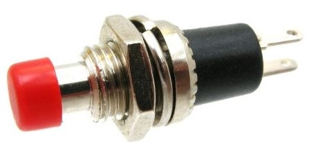 LIONBEAM - Push Button Red SPST Solder 1/4" 10PK NO