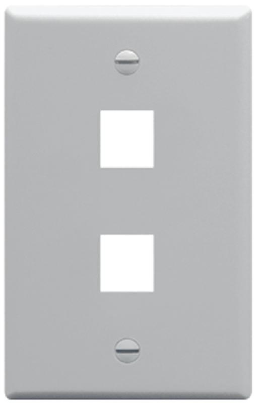 ICC - FACEPLATE, CLASSIC, 2 PORT, 1G GRAY