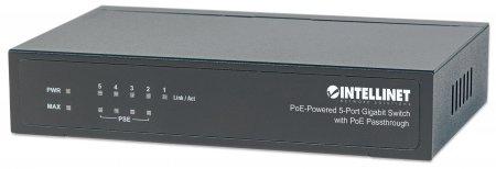 INTELLINET - Switch 5 Port Gigabit PoE Powered & Pass