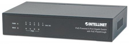 INTELLINET - Switch 5 Port Gigabit PoE Powered & Pass