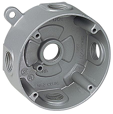 RD - Weatherproof Round Box 5 3/4" Holes GY