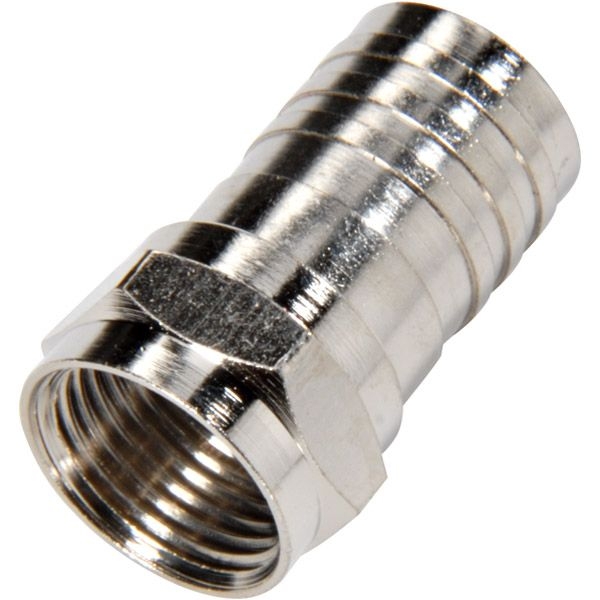 STEREN - Connector F Crimp On RG6 Long Barel 25Pk
