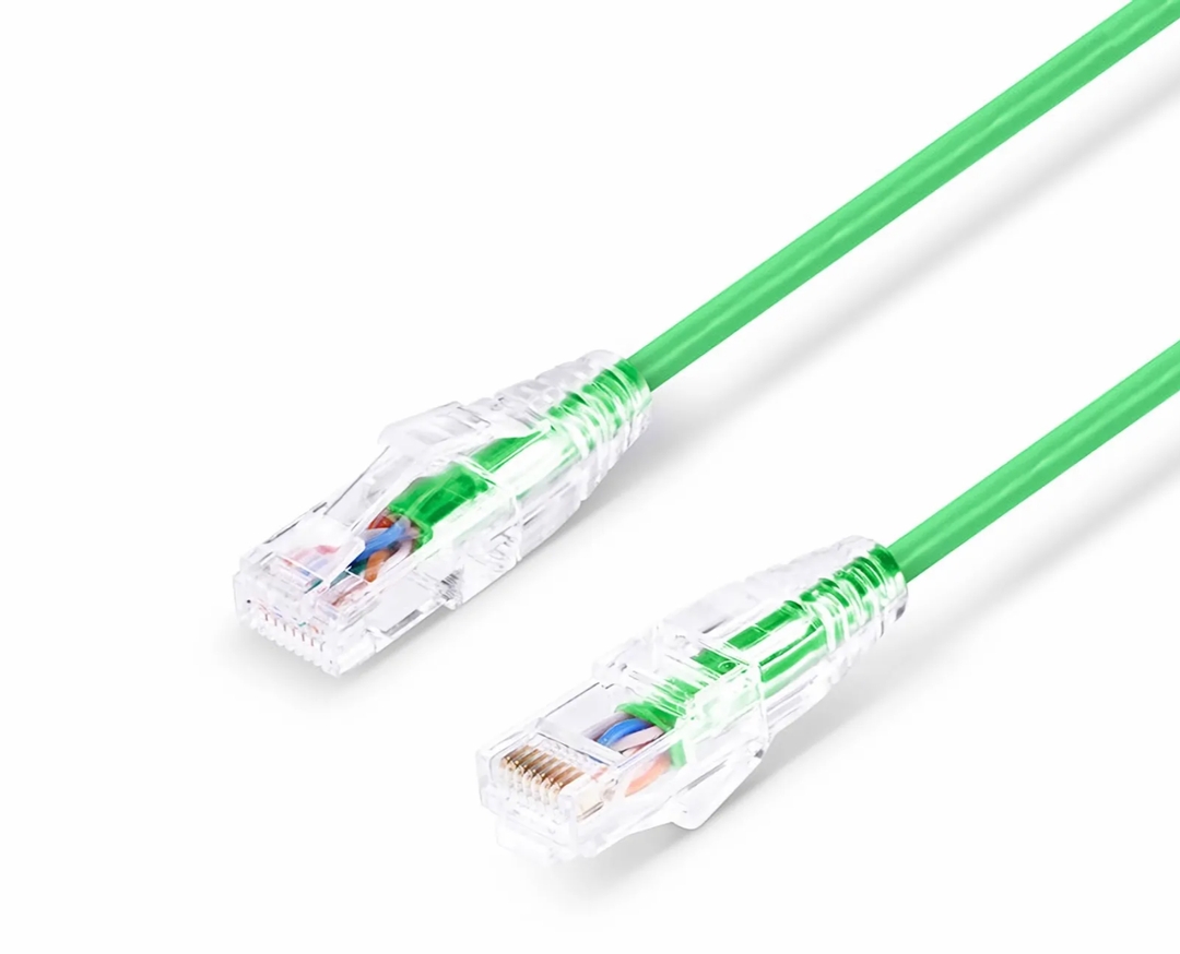 LIONBEAM - Slim Patch Cord CAT6A 1FT Green 10 Pack