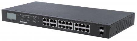 Network Switch 24 Port Gigabit PoE+ 370 Watt LCD