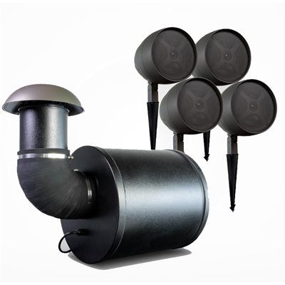 True Audio - Includes 12" burial subwoofer (4) 6.5" satellite speakers 300W Brown